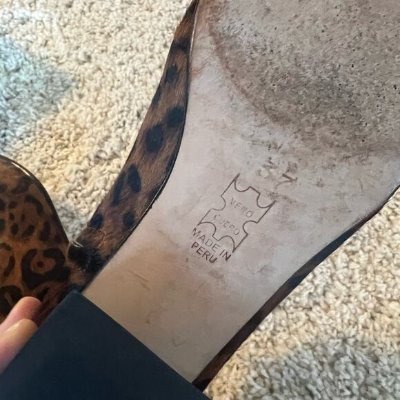 Huma Blanco Leopard Print Calf Hair Ankle Booties Size 37 - Picture 9 of 10